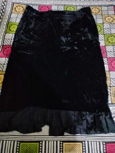 Denim Scalloped Mini Skirt