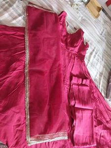 Elegant Red Anarkali Kurta Set