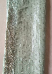 Pista Green  Silk Saree With Embroidery Work