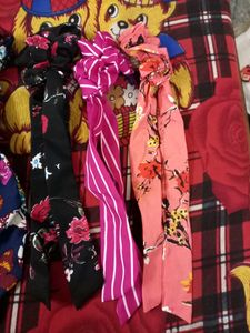 Set Of 6 Scarf Scrunchies Beautiful Designs