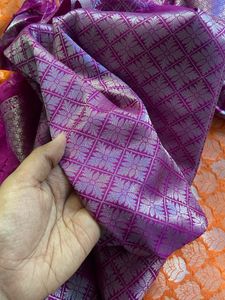 new beautiful violet and orange saree