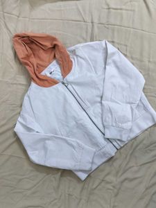 White Zip-Up Hoodie
