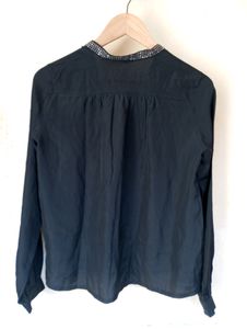 Black Casual Button Up Top (Women)