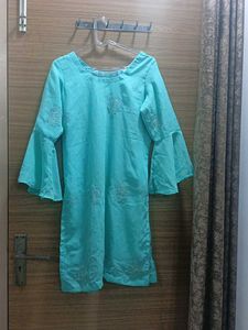 Turquoise Blue Sharara Pants And Kurta