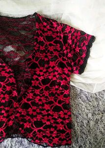 Red Lace Shrug