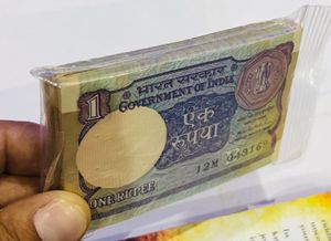 Rs-1 Indian Notes bundle of “hundred”.