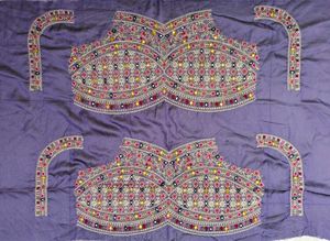 🪡 “Embroidered mirror work blouse and dress mater