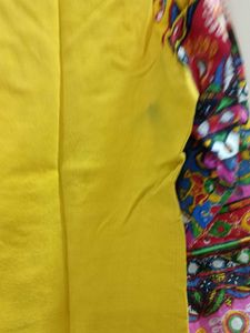 Yellow Embroidered Print Kurti