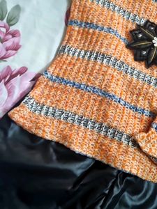 Unique Knitted Top &amp; Padded Pants Set