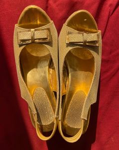 Beautiful, Shimmer, Gold Veg Heels