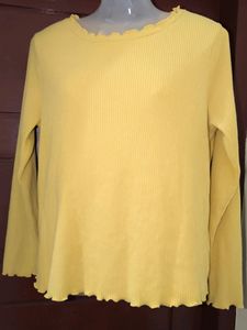 FIG Ribbed Sweatshirt Mustard Color Large Size