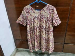 Kalamkari Short Kurti - L