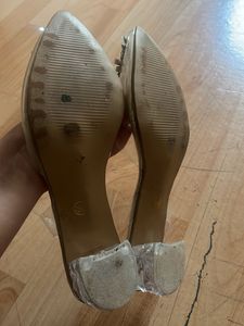 Clear Stonework Small Party Comfy Heel/flat
