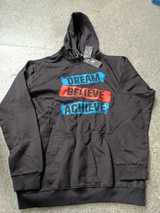 Dream Believe Achieve Black Hoodie, L Size