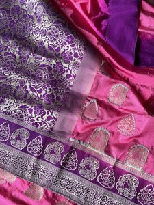 Elegant Pink Banarasi Saree