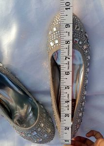 Sparkly Silver rhinestone Ballerinas