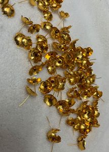 German Silver Gold Coated Rhinestone 108 Flowers