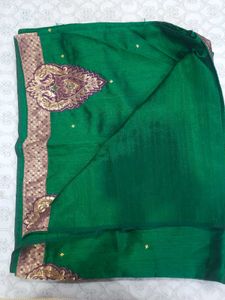 Green saree with blouse