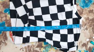 Black Skirt With Checkered Top