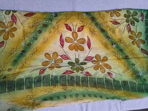 Green Floral Print Saree