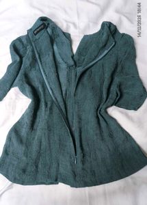 Elegant Green Embroidered Tunic Top