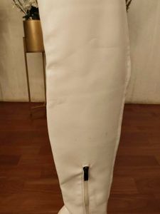 White Thigh High Platform Boots