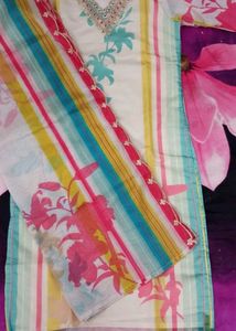 New/Unused Organza Multicolored Kurta Set