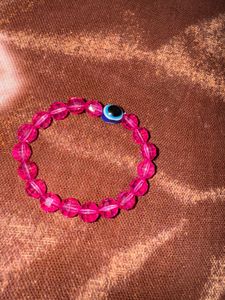 Pink Evil Eye Beaded Bracelet