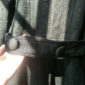 Black Round Collar Coat