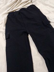 Black Wide Leg Cargo Pants