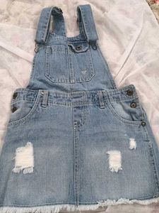 Denim Dungaree For 10-12 Yrs Girls