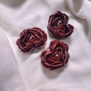 Burgundy Heart Candles