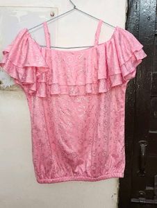 Cute Pink Ruffle Top