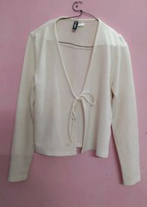 Cute White Cardigan Top