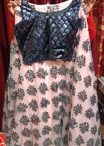 Black And Beige Colour Sequence Gown