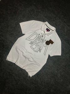 USPA Denim Co. White Polo Shirt