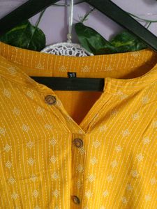 Yellow Printed Kurta