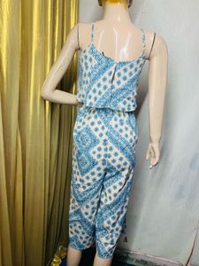 Blue Patterned Two-Piece Set