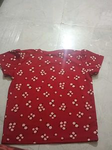 cutesy Red Floral Print Top