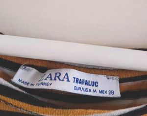 Zara Tshirt Stripes Yellow White Black