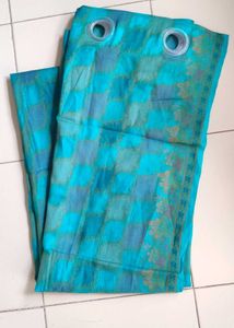 Blue Diamond Pattern Curtain