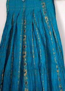 Blue &amp; Gold Lehanga Blouse Set