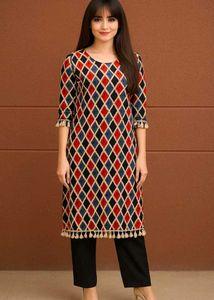 Elegant Diamand Print Kurta