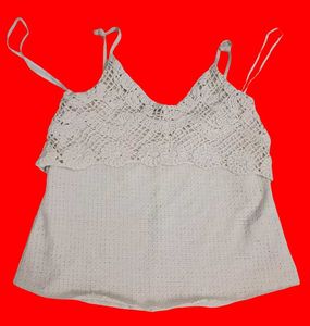 Cream Crochet Tank Top