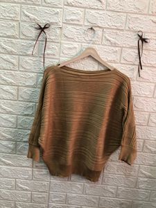 Fusion Max Brown Knit Top Sarg type bloon to