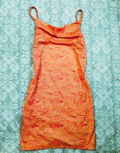 Orange Zebra Print Dress