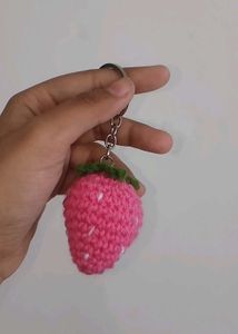 Crocheted strawberry Keychain 🍓
