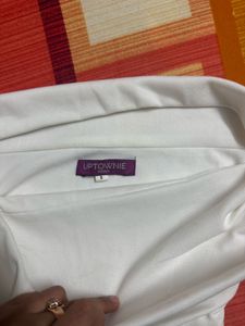 White Ruched Crop Top