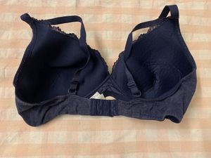 Navy Blue Lace Tshirt Trim Bra