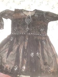 Embriodered Luckhnowi Black Top Short Kurti Tunic